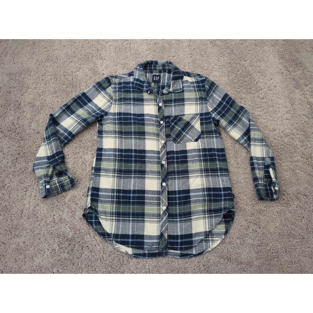 GAP Button Up Shirt Women's Small Long Sleeve‎ Plaid